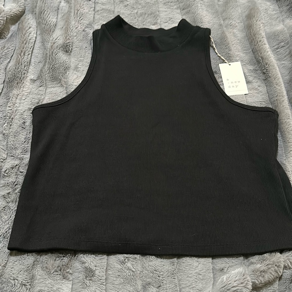 A New Day Sleeveless Black Top Size XL NWT